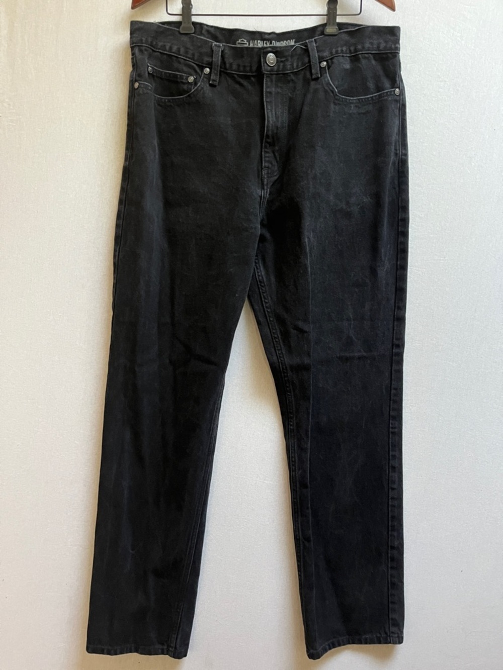 Harley-Davidson Black H-D Original Straight Leg Biker Jeans 38